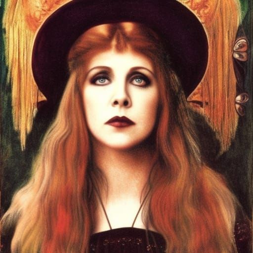 Stevie Nicks in a 1910 Silent Film Landscape, in the Style o...