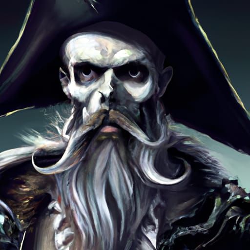 Ultra Realistic Pirate Skeleton Portrait in Triadic Colors