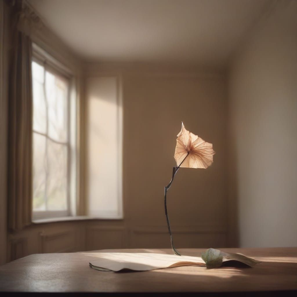 Delicate Origami Figure in Soft Focus