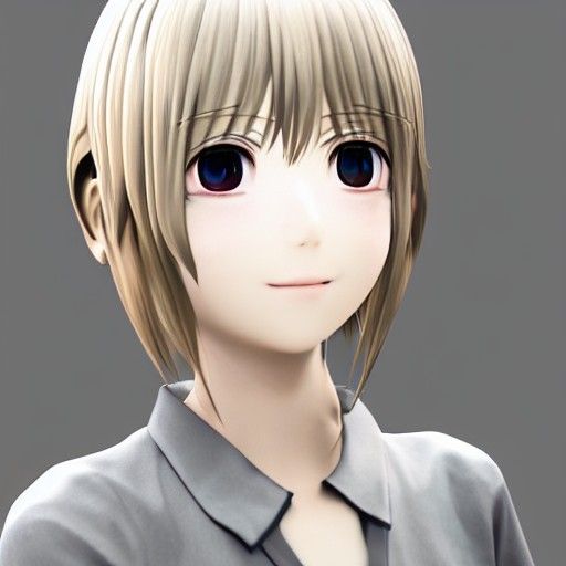 A Beautiful 3D Portrait of a Library Girlfriend Falling from...