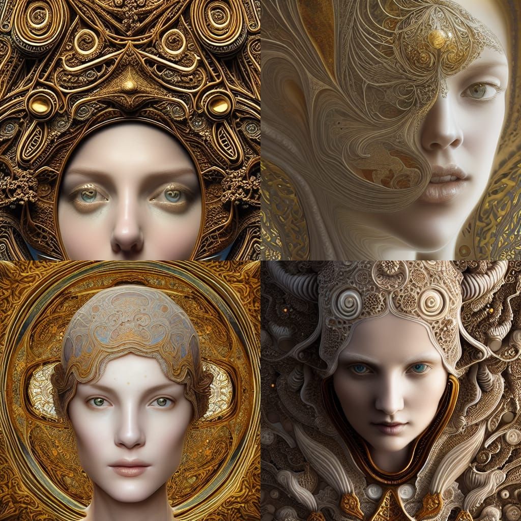 Ethereal Fantasy Portrait of a Golden Woman