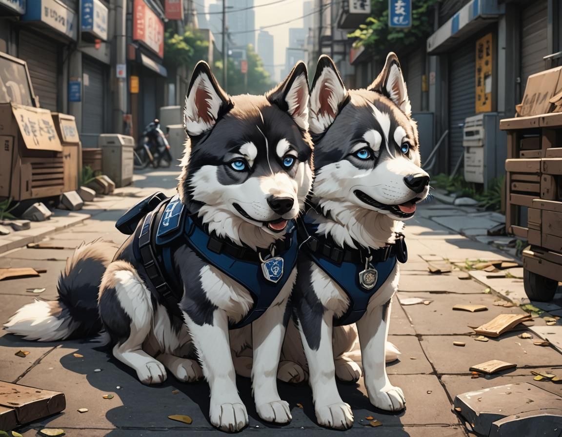 Epic Anime-Style Police Dog Husky Nurtures Pickles in Cinema...
