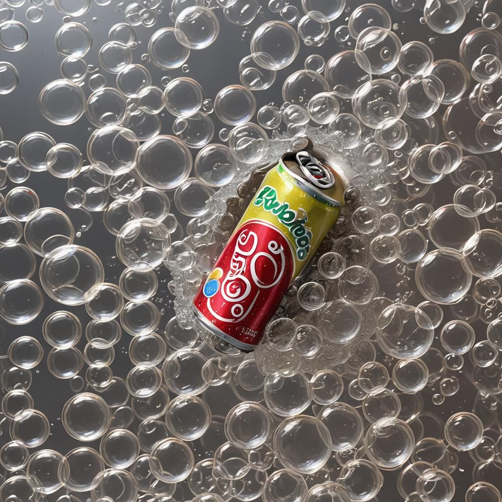Fizzy Soda Erupts with Bubbles in a Glass Bottle