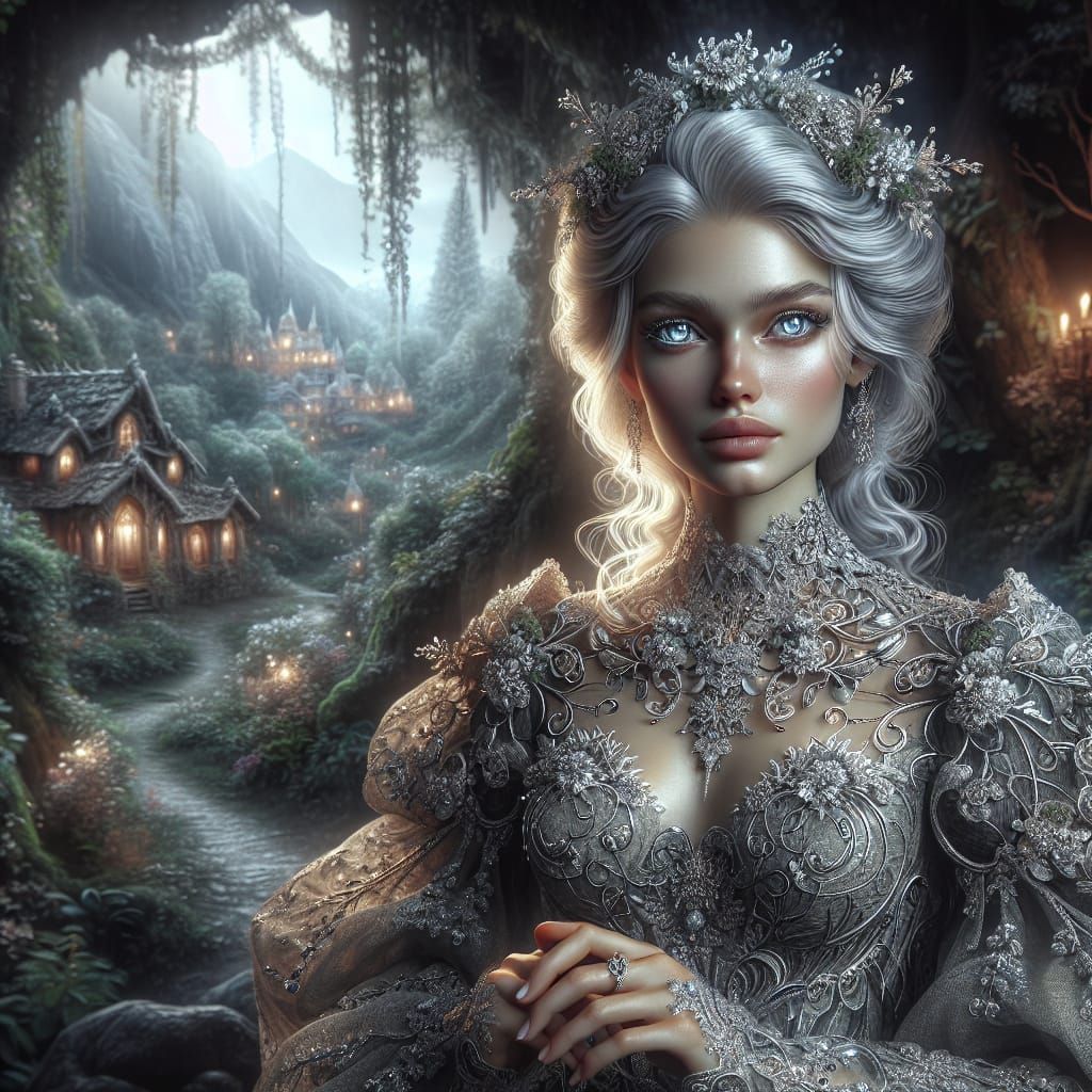 Ultra, hyperrealistic, detailed, digital oil, a beautiful la...