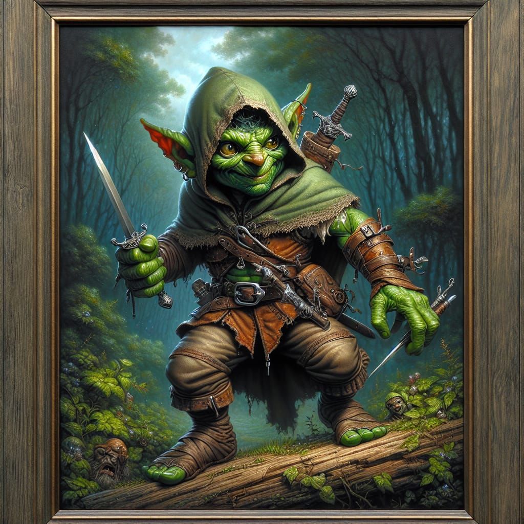 Goblin Portrait in Maximalist Fantasy Style