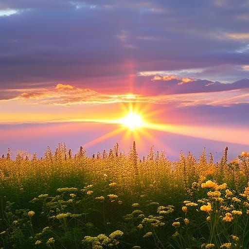 A warm sunlight fills the sky