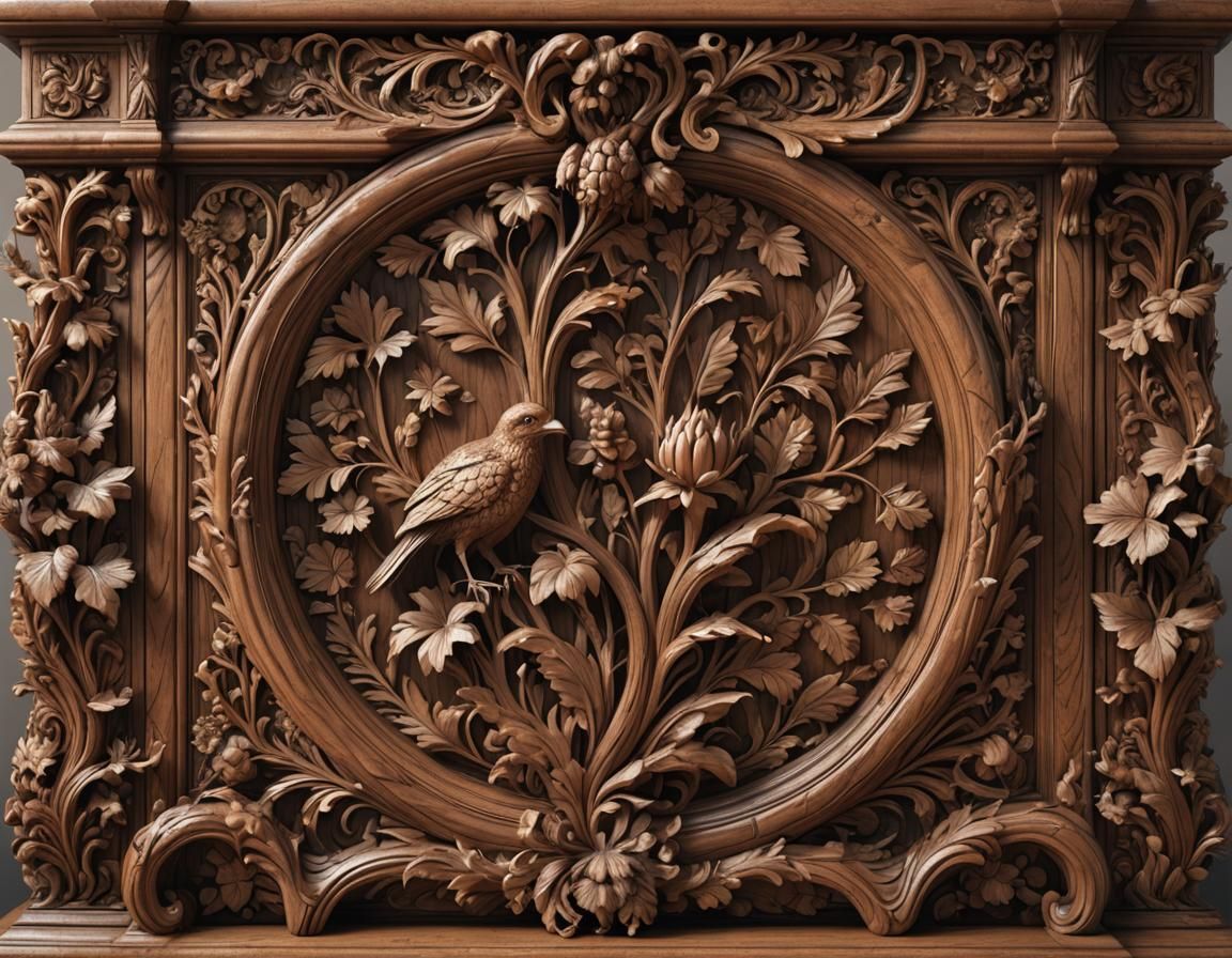 Baroque Wood Carvings in Museum Setting