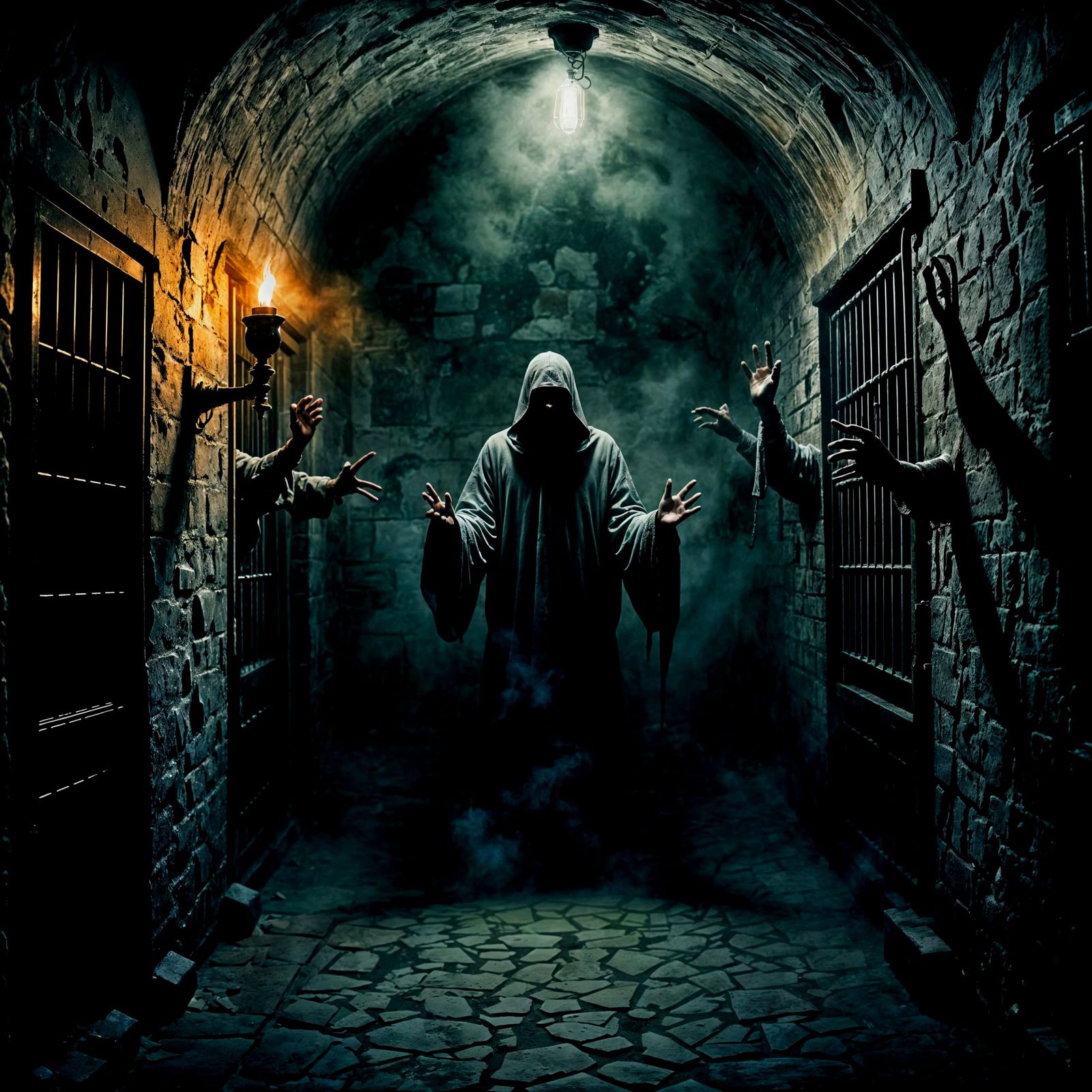 Dark Dungeon with Tormented Souls