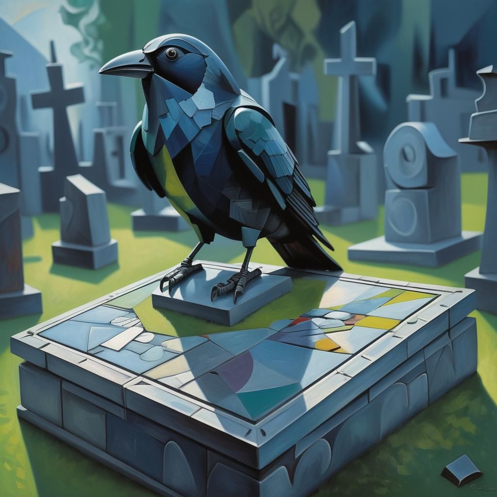 Cubist raven.