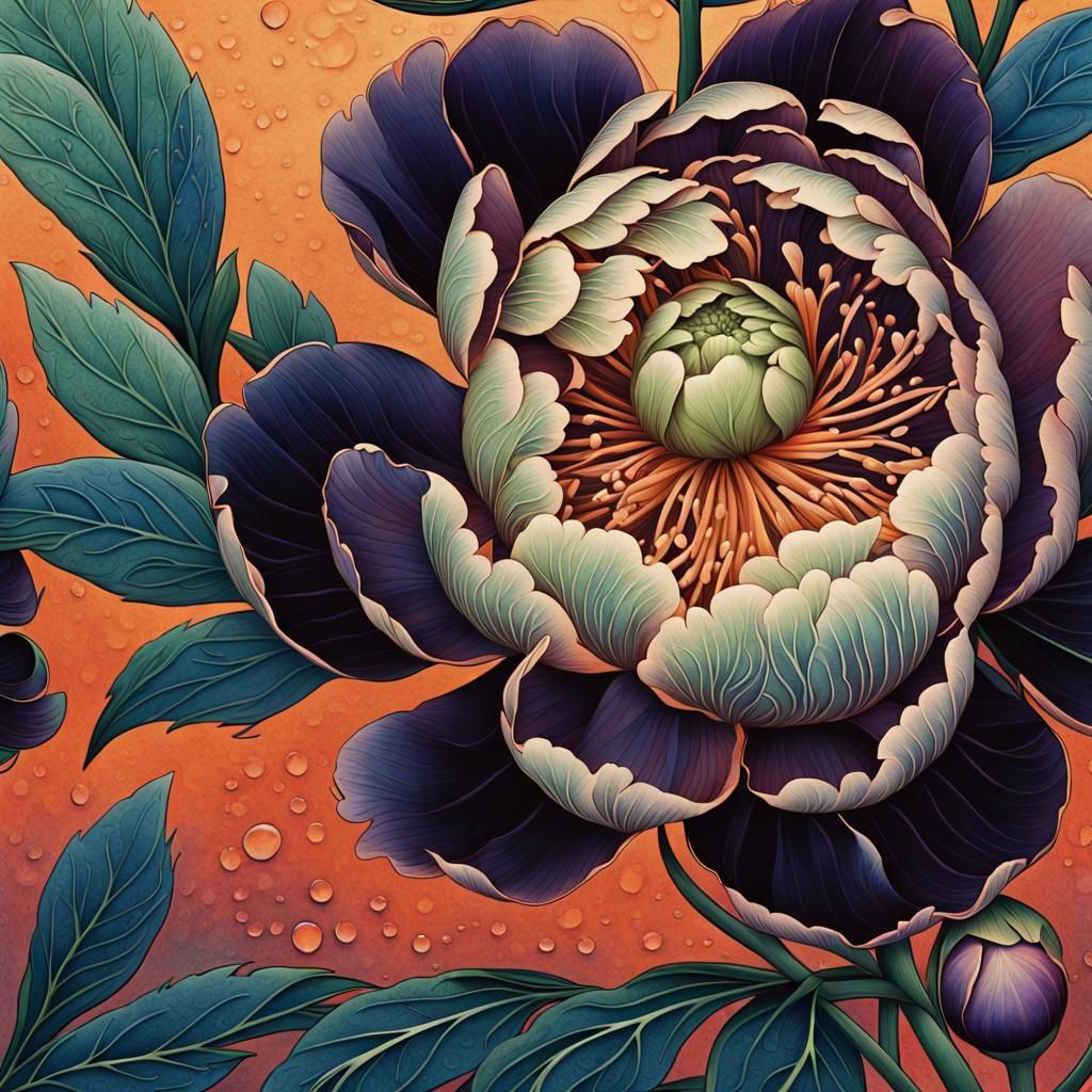 Japanese Botanical Masterpiece with Modern Twist