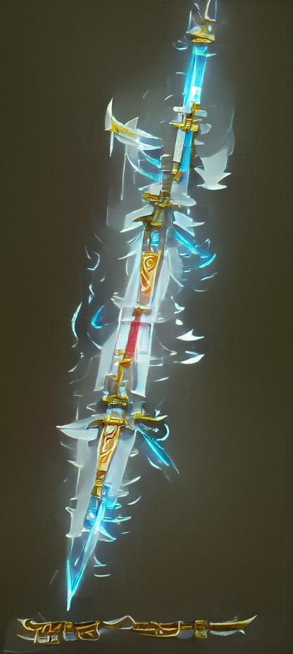 Ethereal Blade Concept Art in a Neon Dystopian Aesthetic