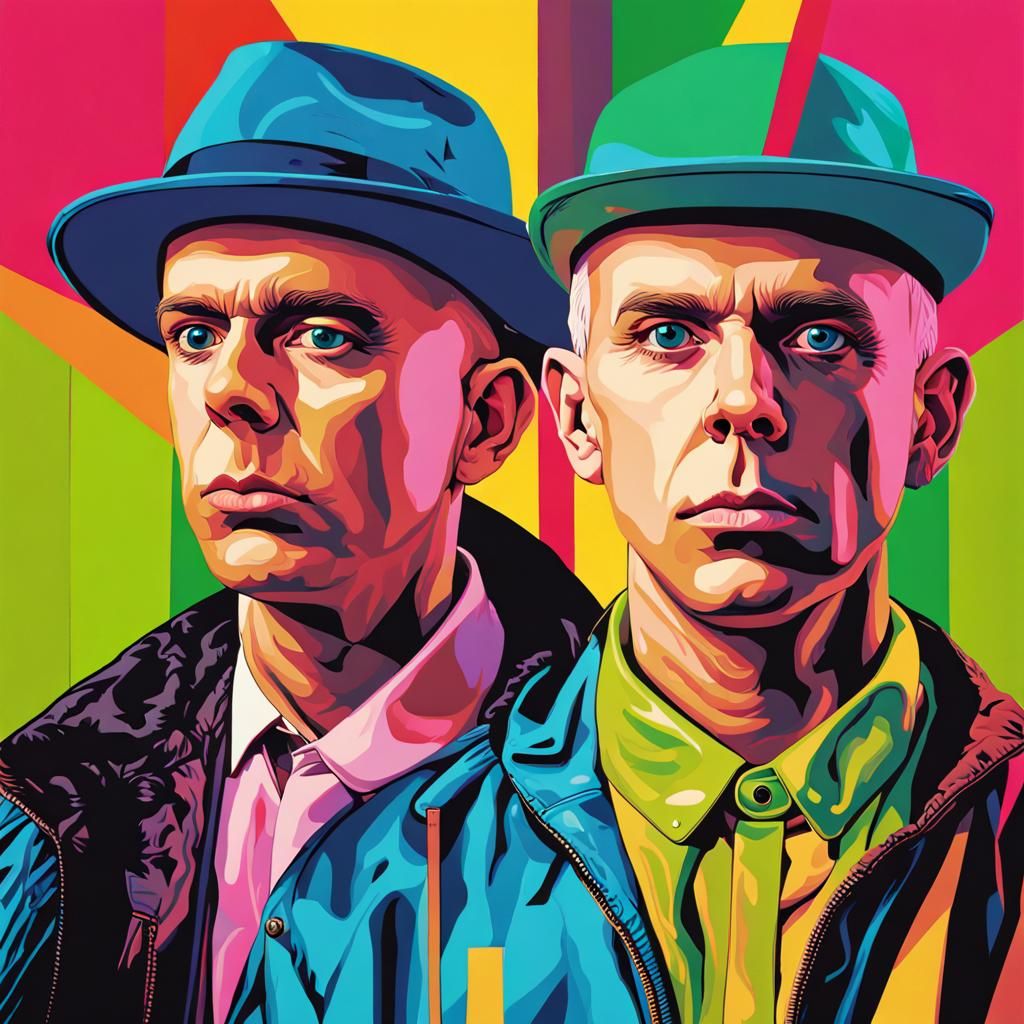 The Pet Shop Boys in Vibrant Pop Art Portrait