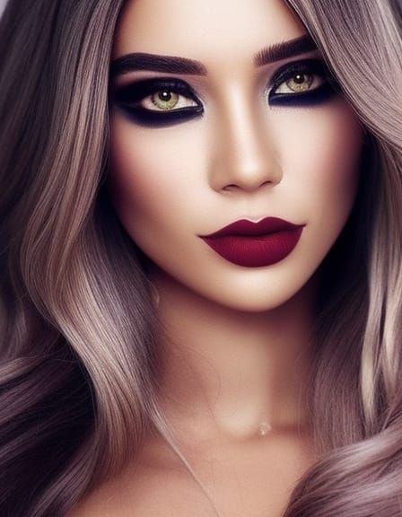 Dark Goddess Illuminated by Neon Hues