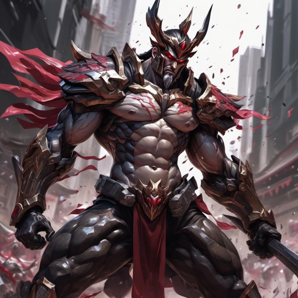 League of Legends Deathlord Darius in Intricate Digital Pain...