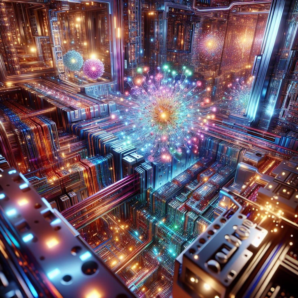 Quantum Circuitry Future Vision in Vray Tracing Style