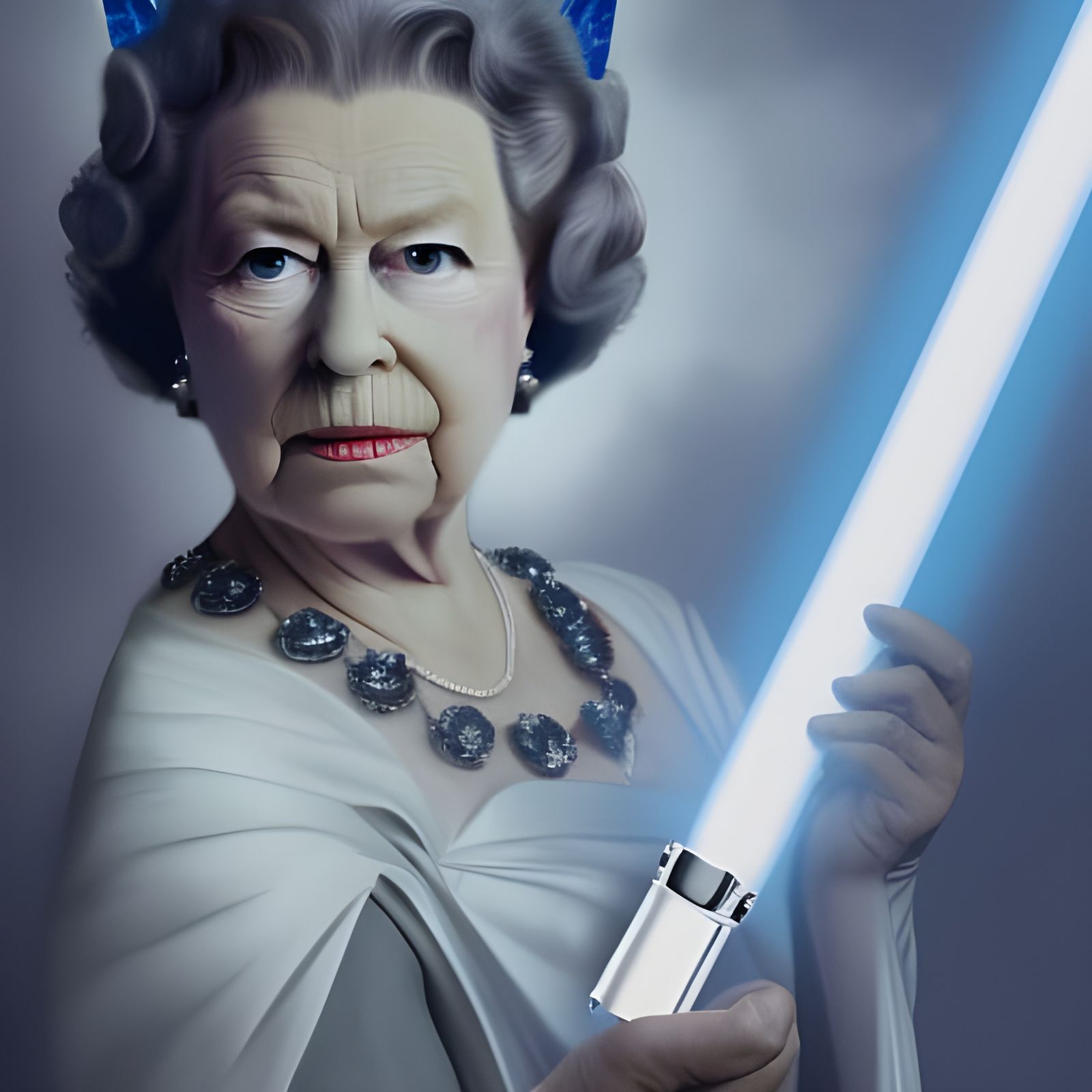 Queen Elizabeth II as a Sci-Fi Fairy