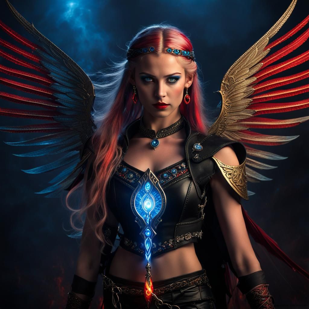 Gothic Fairy Valkyrie Warrior in Dark Fantasy Portrait