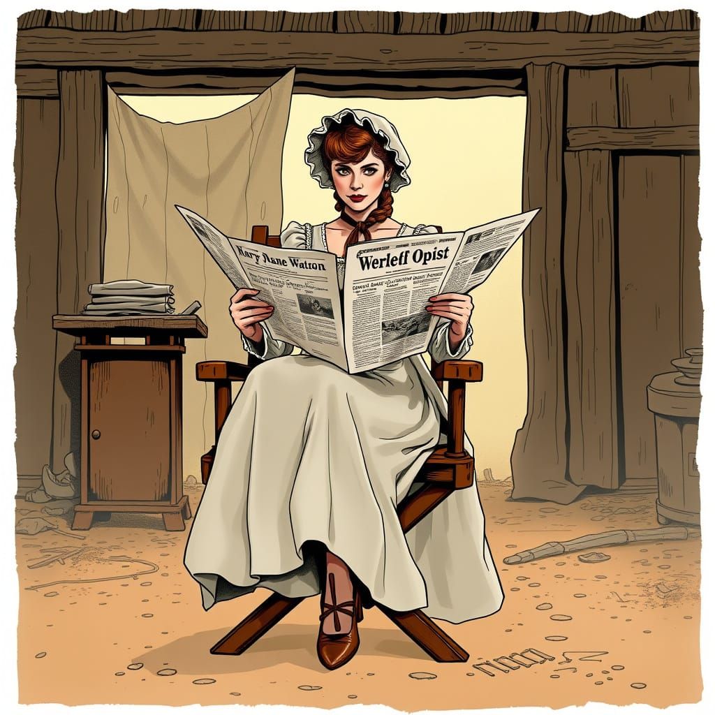 Mary Jane Watson in 1860s Era Western Comic Art Style