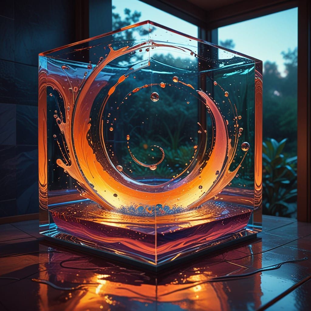 Ethereal Glass Beads in Sunset Vortex