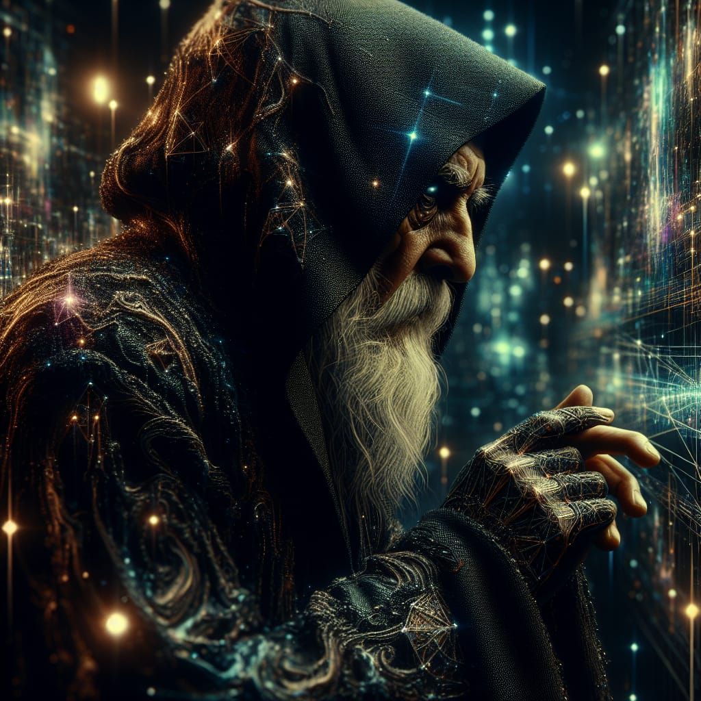 Elderly Man Shrouded in Darkness