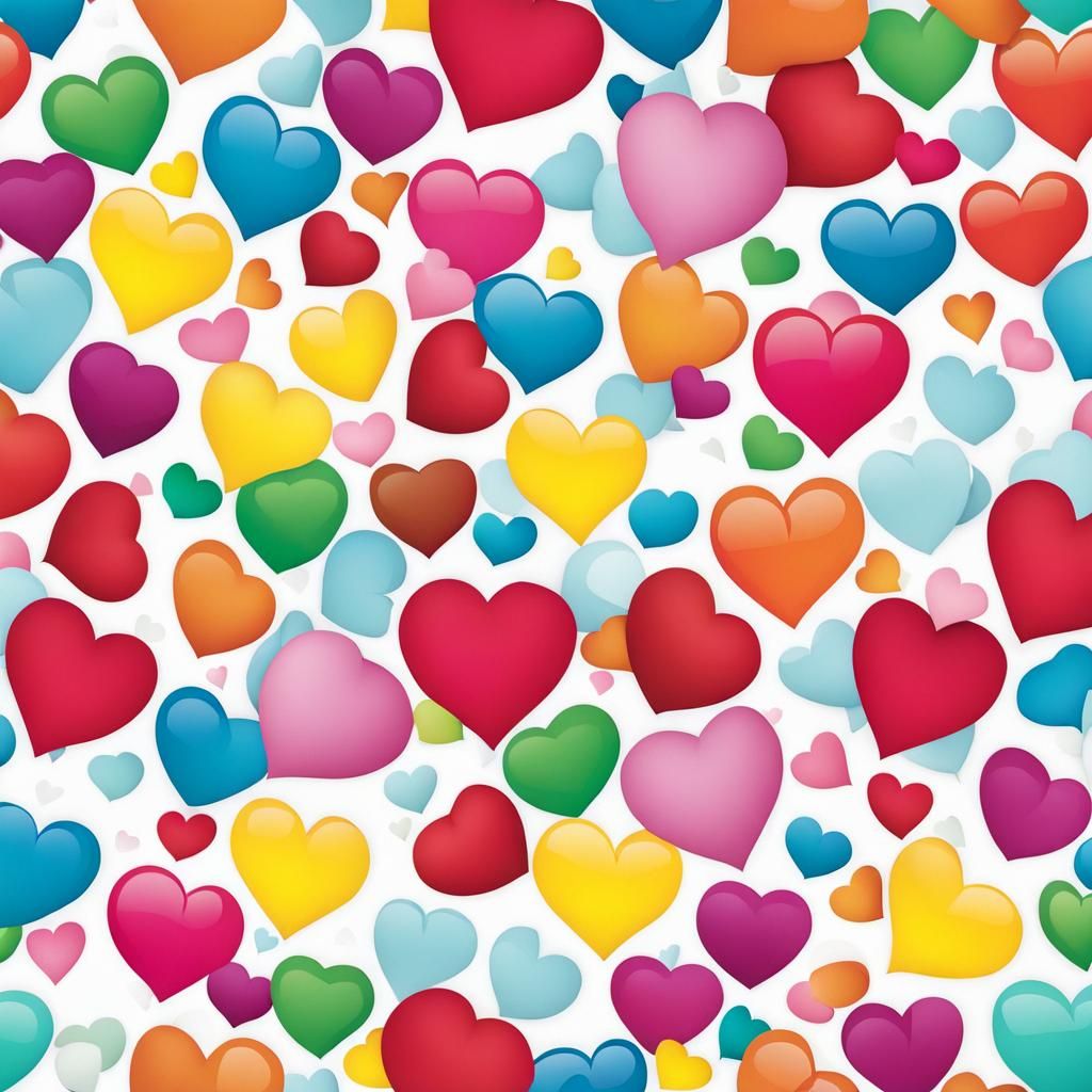 Vibrant Multi-Colored Hearts in Perfect Harmony