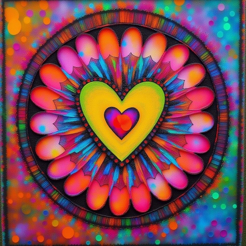 Fractal Tesseract Heart with Fibonacci Patterns in Mixed Med...