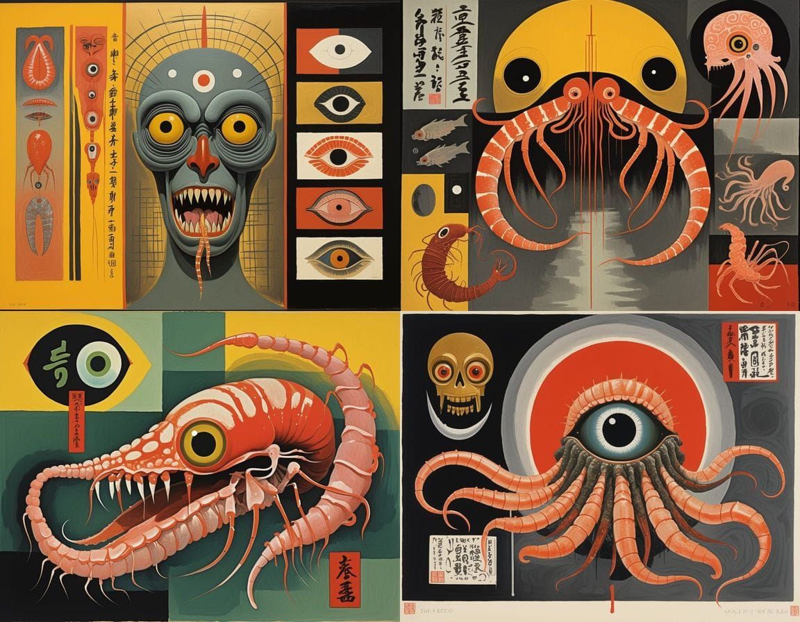 Surreal Japanese Horror Art: Yakuza Brutality and Mutant Cre...