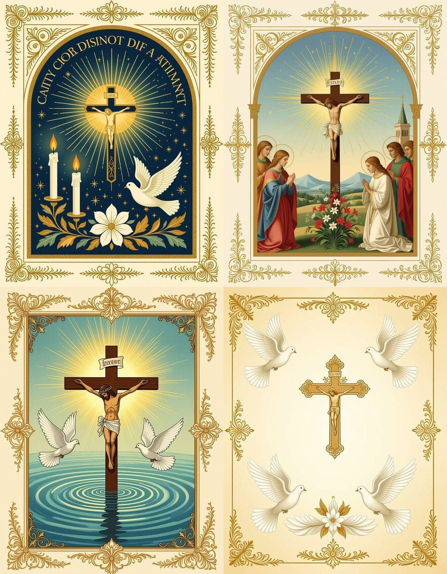 Elegant Background for Catholic Baptism Diploma