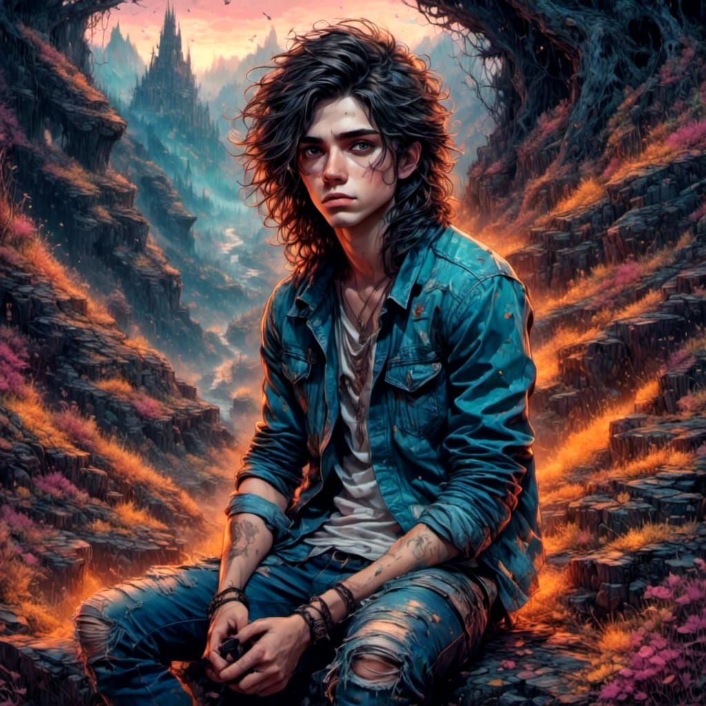 Young Outlaw in a Masterpiece Oil Painting