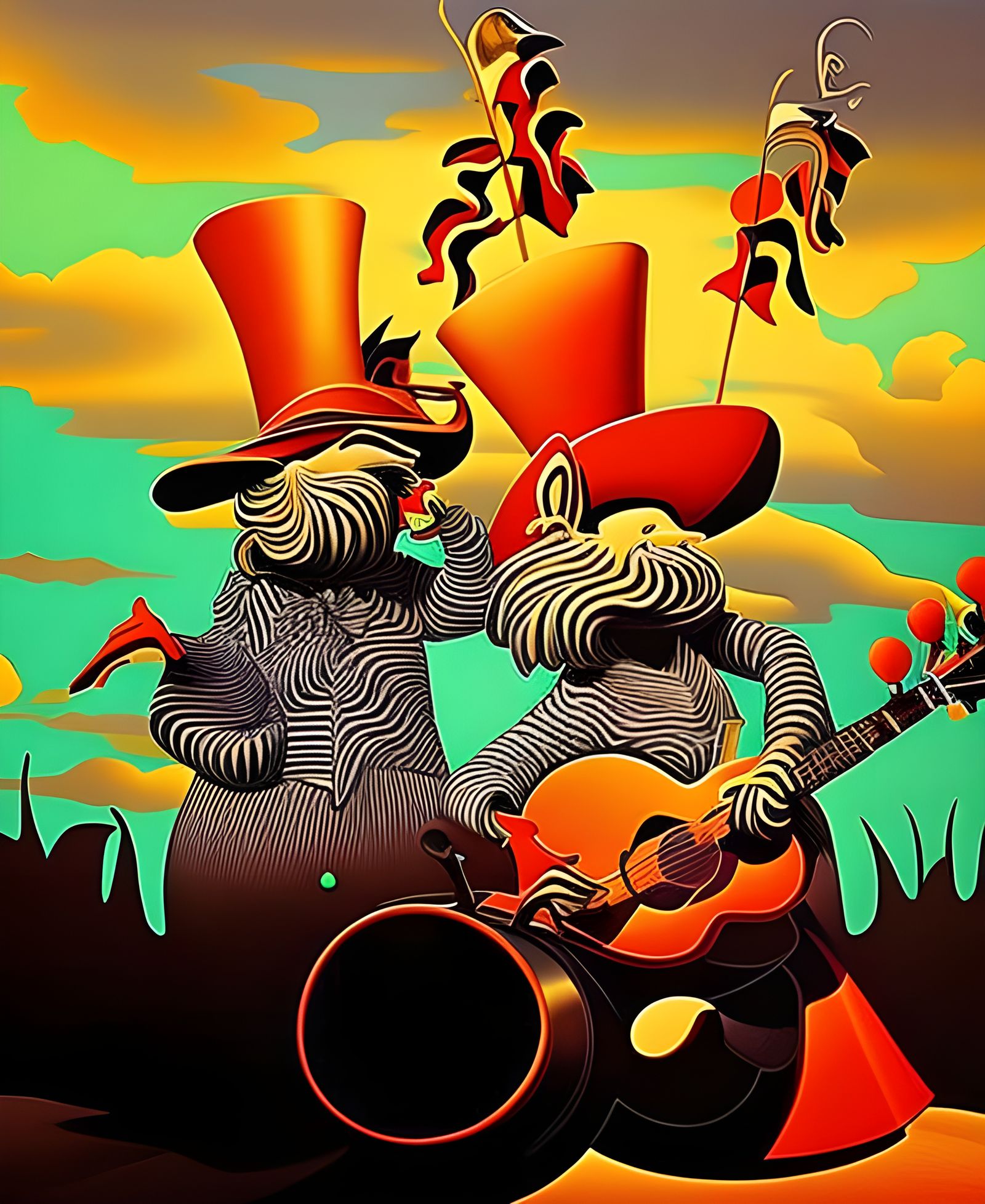 PsychoFolk Surrealism by Hyperdetailed Abstract Artists