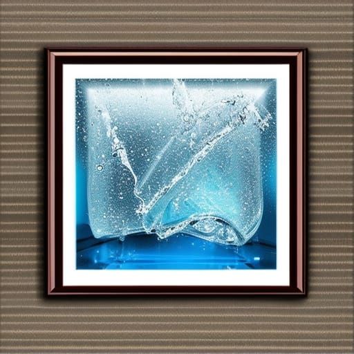 Abstract Water Art in Cracked Glass Style
