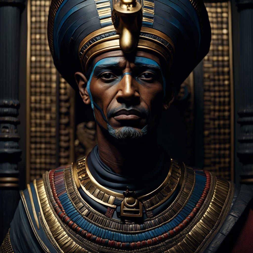 Pharaoh in Chiaroscuro, Vibrant Deep Colors