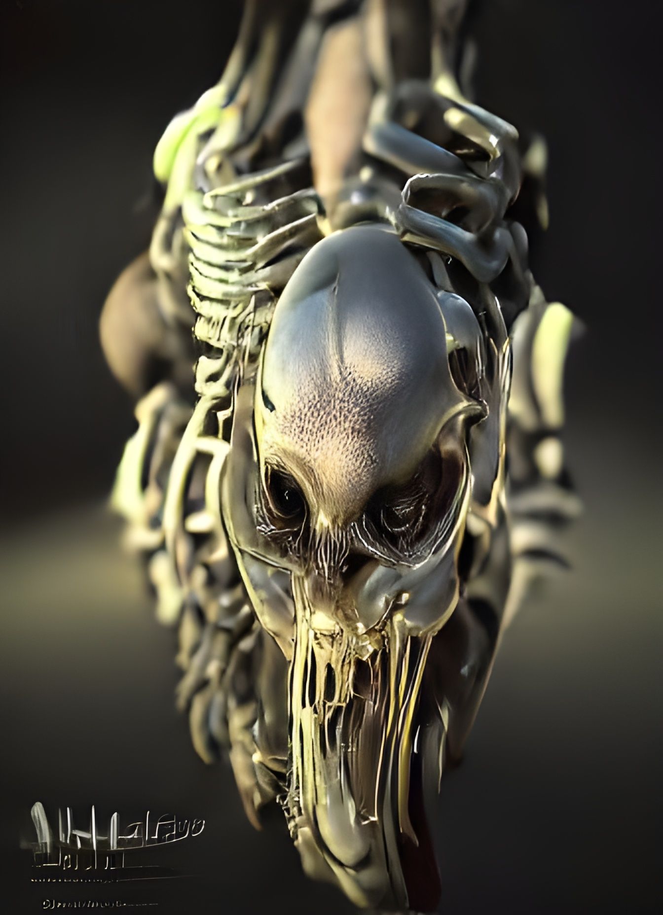 Skeleton alien creature Unreal Engine H.R. Giger
