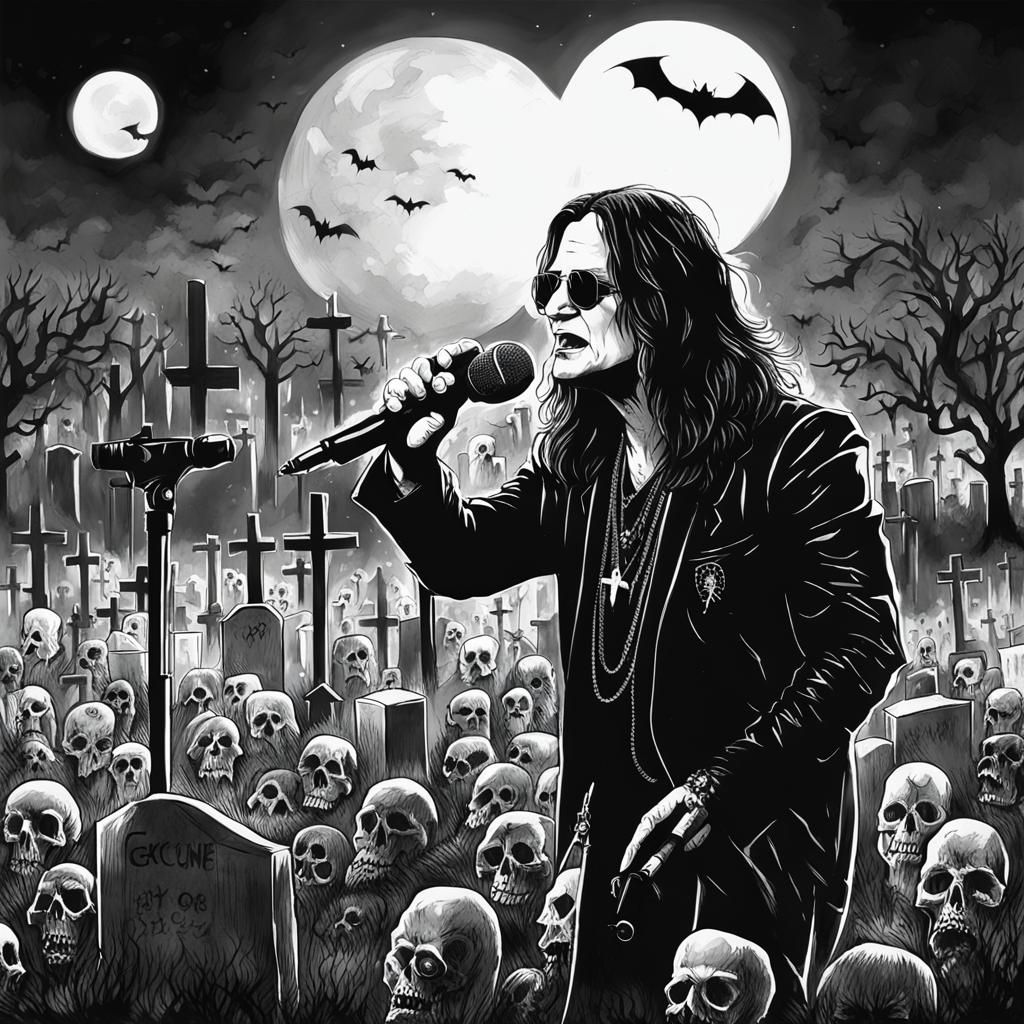 Ozzy Osbourne Graveyard Concert Sketch