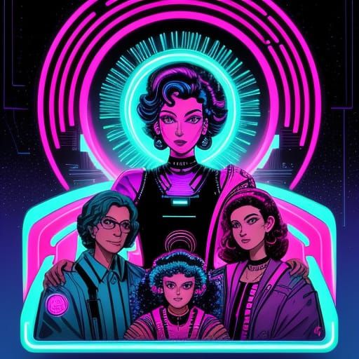 Synthwave Grandmother Aura of Warmth and Remembrance