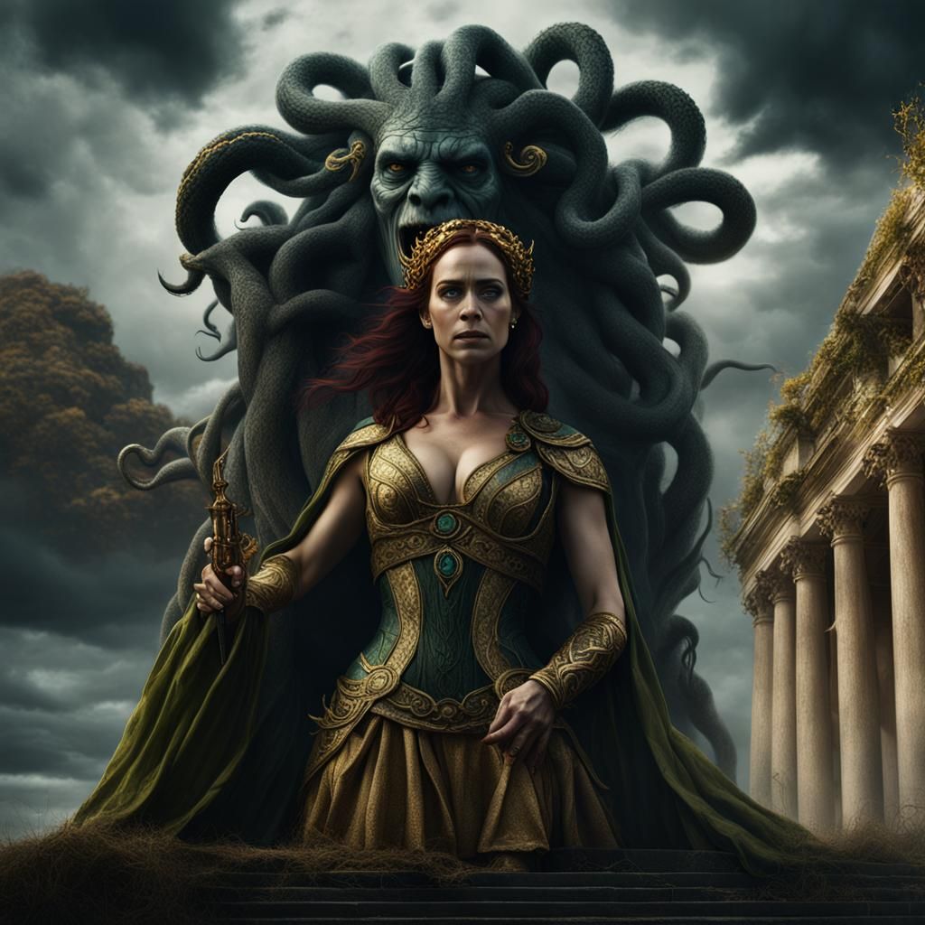 Medusa Emerges from Pandora's Box in Hyper-Realistic Art