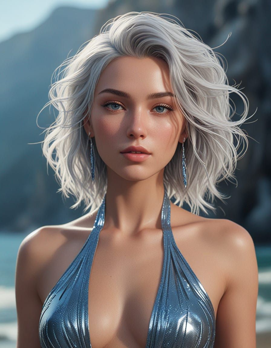 Ethereal Goddess in Elegant Gown