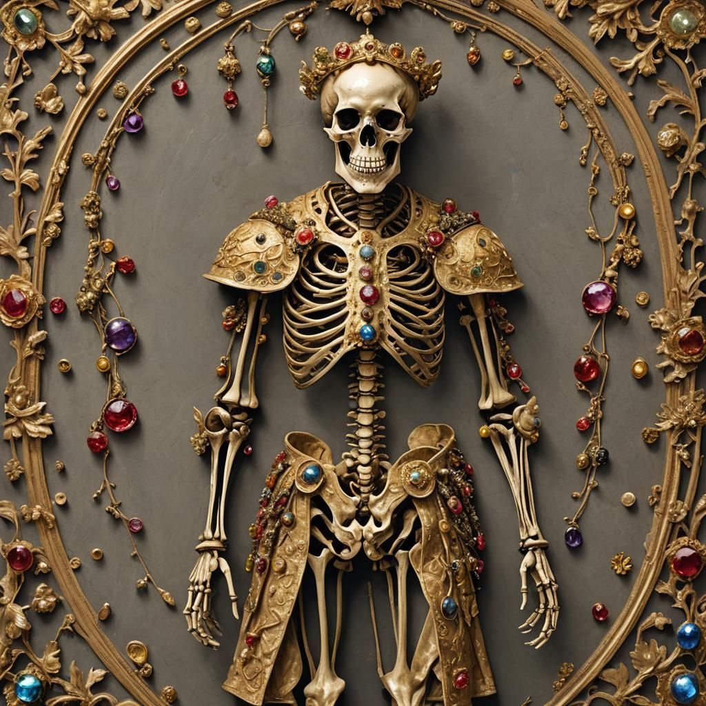 Ecclesiastic Skeleton in Renaissance Attire: A Cinematic Mas...