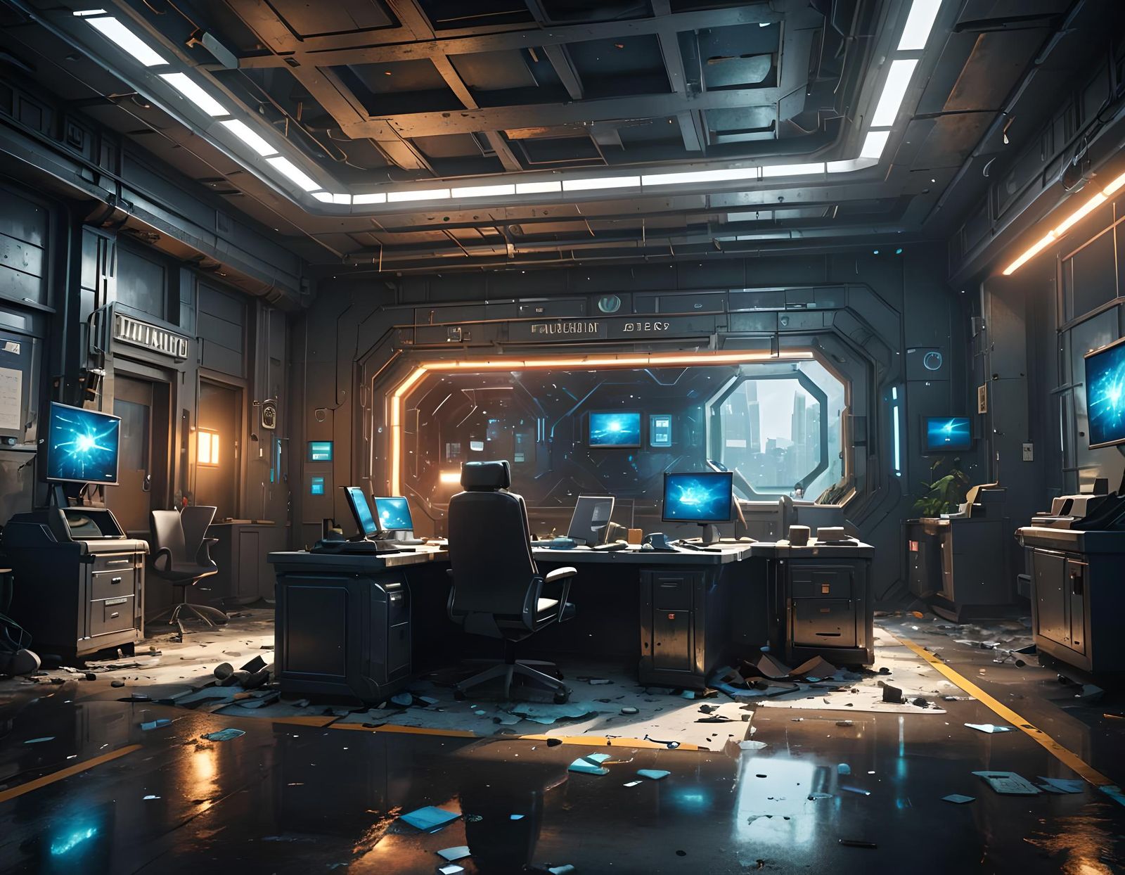 Eerie Sci-Fi Security Hub