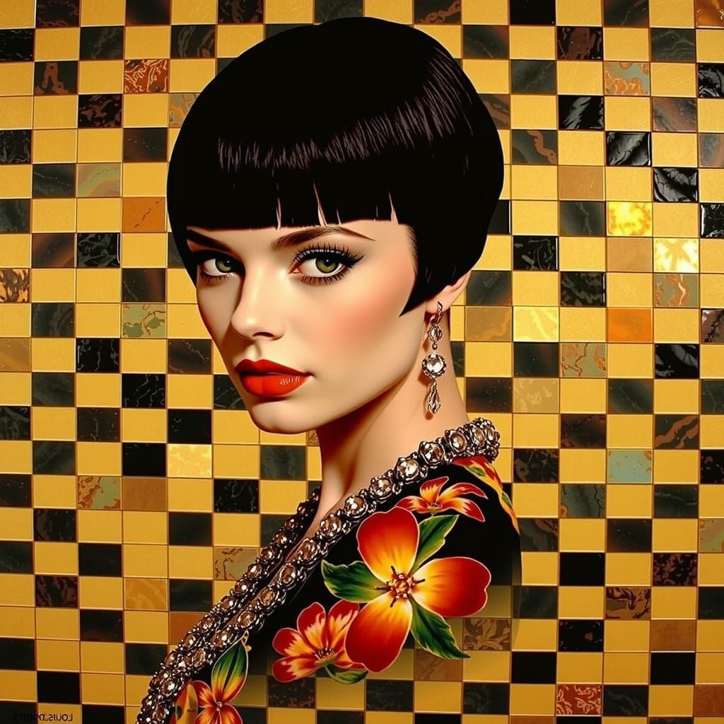 Iridescent Louise Brooks in Rainbow Colors