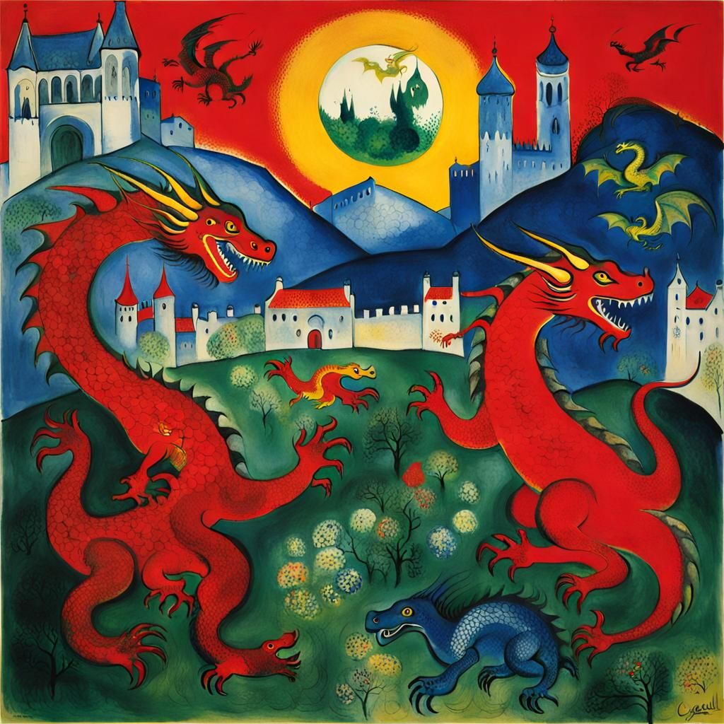Home of the dragons  by Chagall