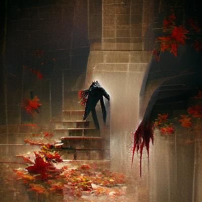 Surreal Autumn God in Dark Fantasy Style