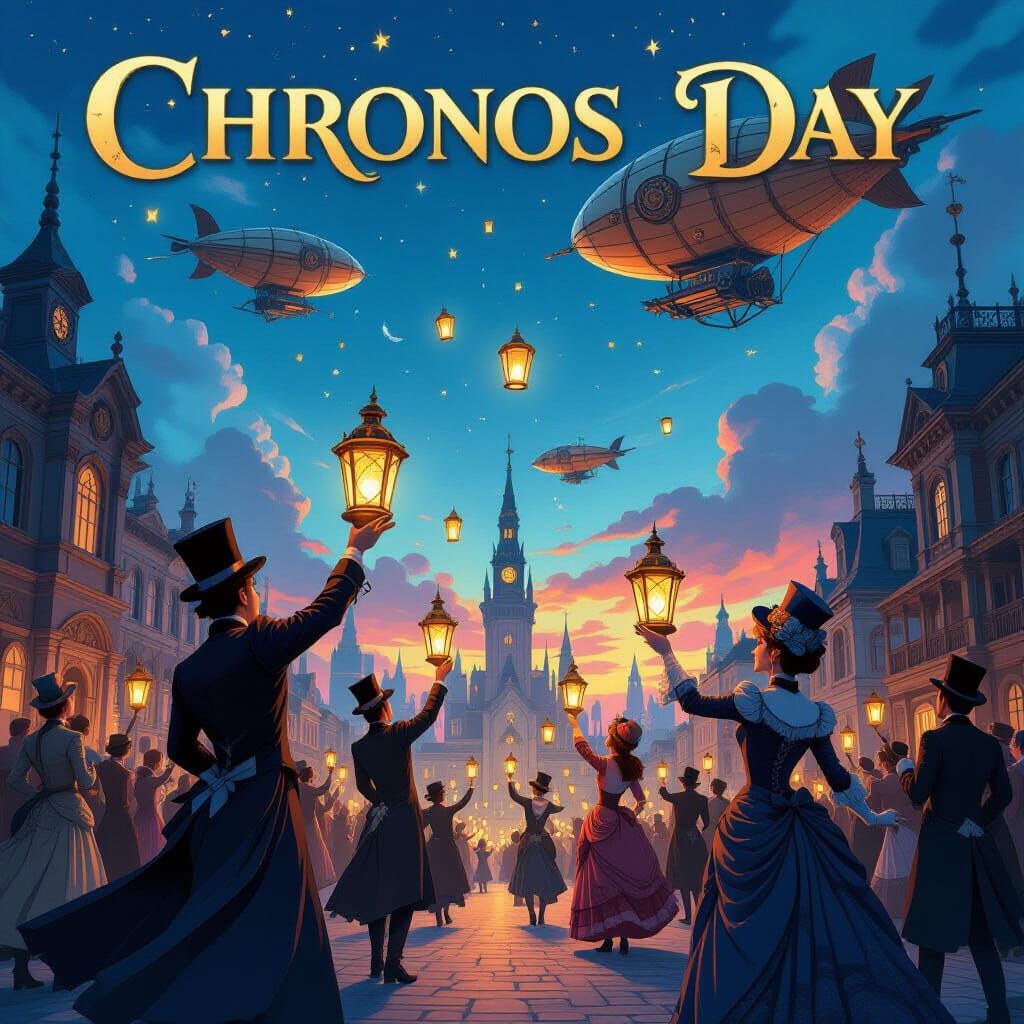 Steampunk City Celebrates Chronos Day with Clockwork Lantern...