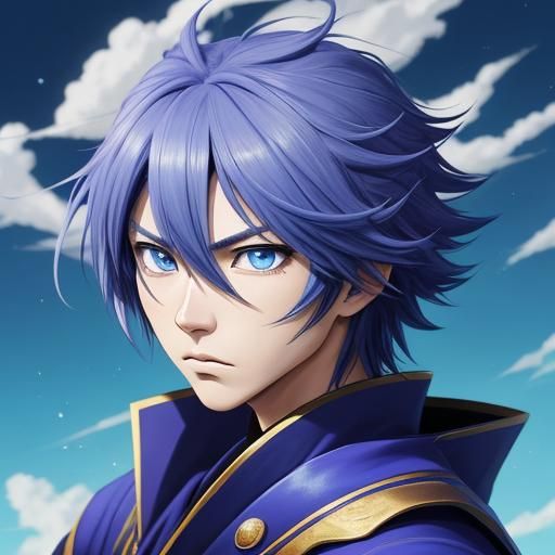 Epic Manga Portrait of Subaru Natsuki in Vibrant Fantasy Wor...