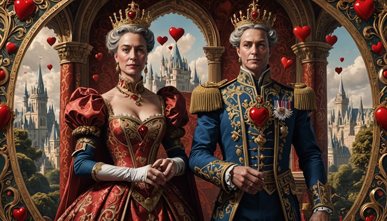 Royal Male Playing Card Reaching for Alice