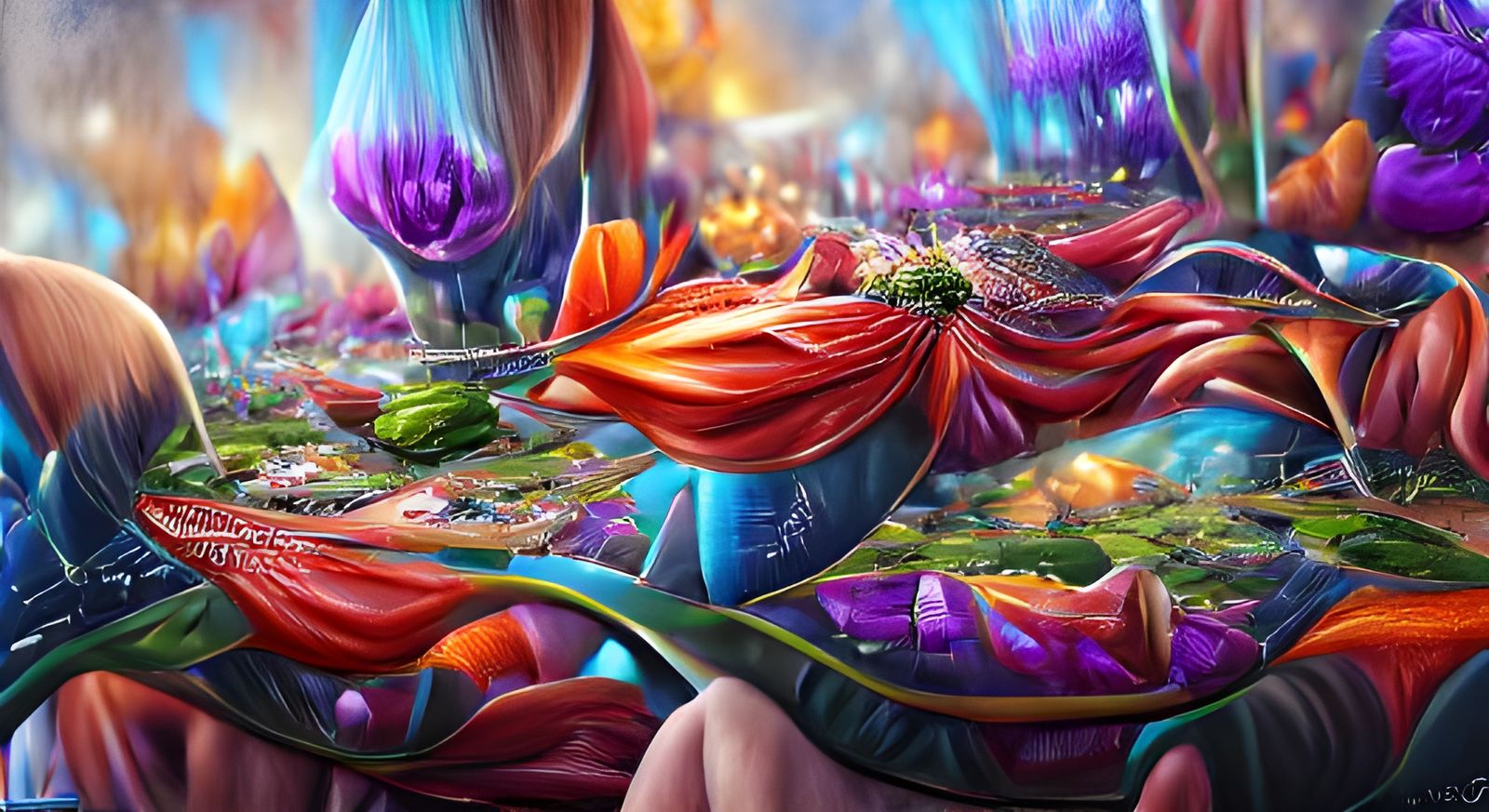 Stunning Epic Floral Dreamscapes in Vibrant Colors by Two Re...