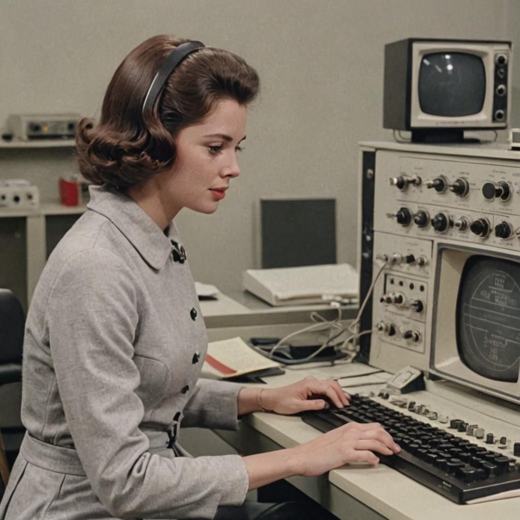 Vintage Computer Singing Daisy Bell in Retro Science Lab