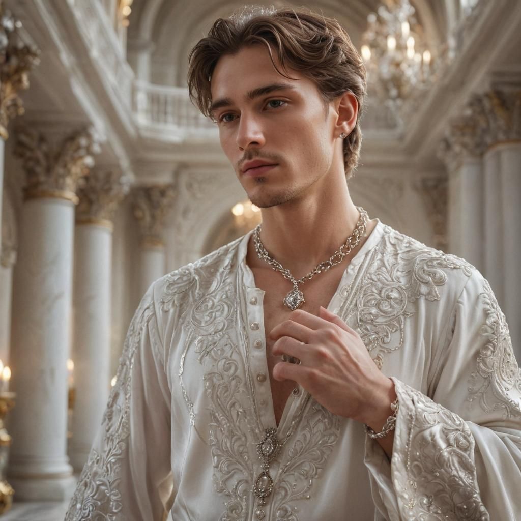 Elegant Angel in Opulent Baroque Splendor