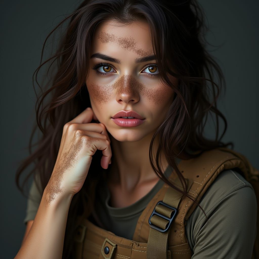 Battle-Worn European Warrior in Tactical Gear