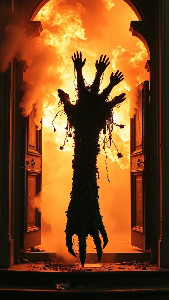 Nightmarish Reaper Emerging From Fiery Portal